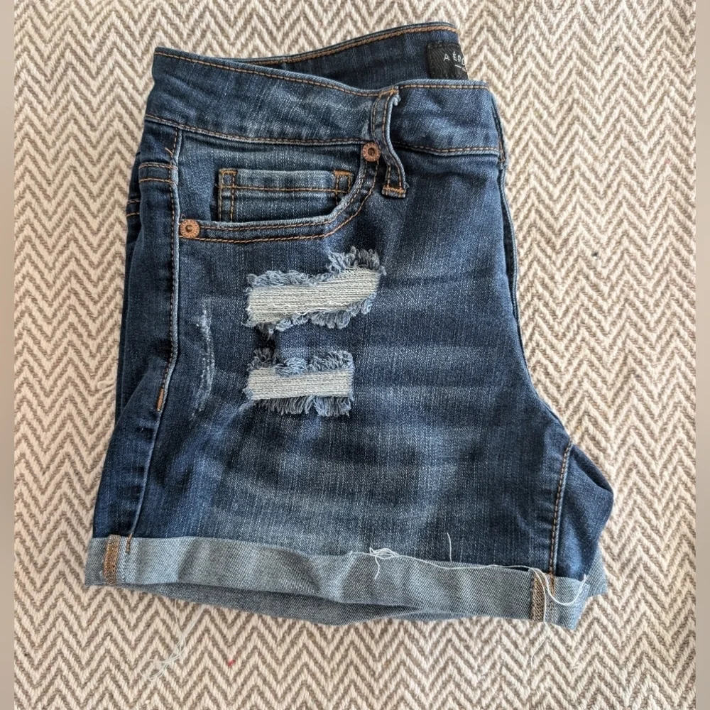 Aeropostale Ripped Blue Denim Shorts